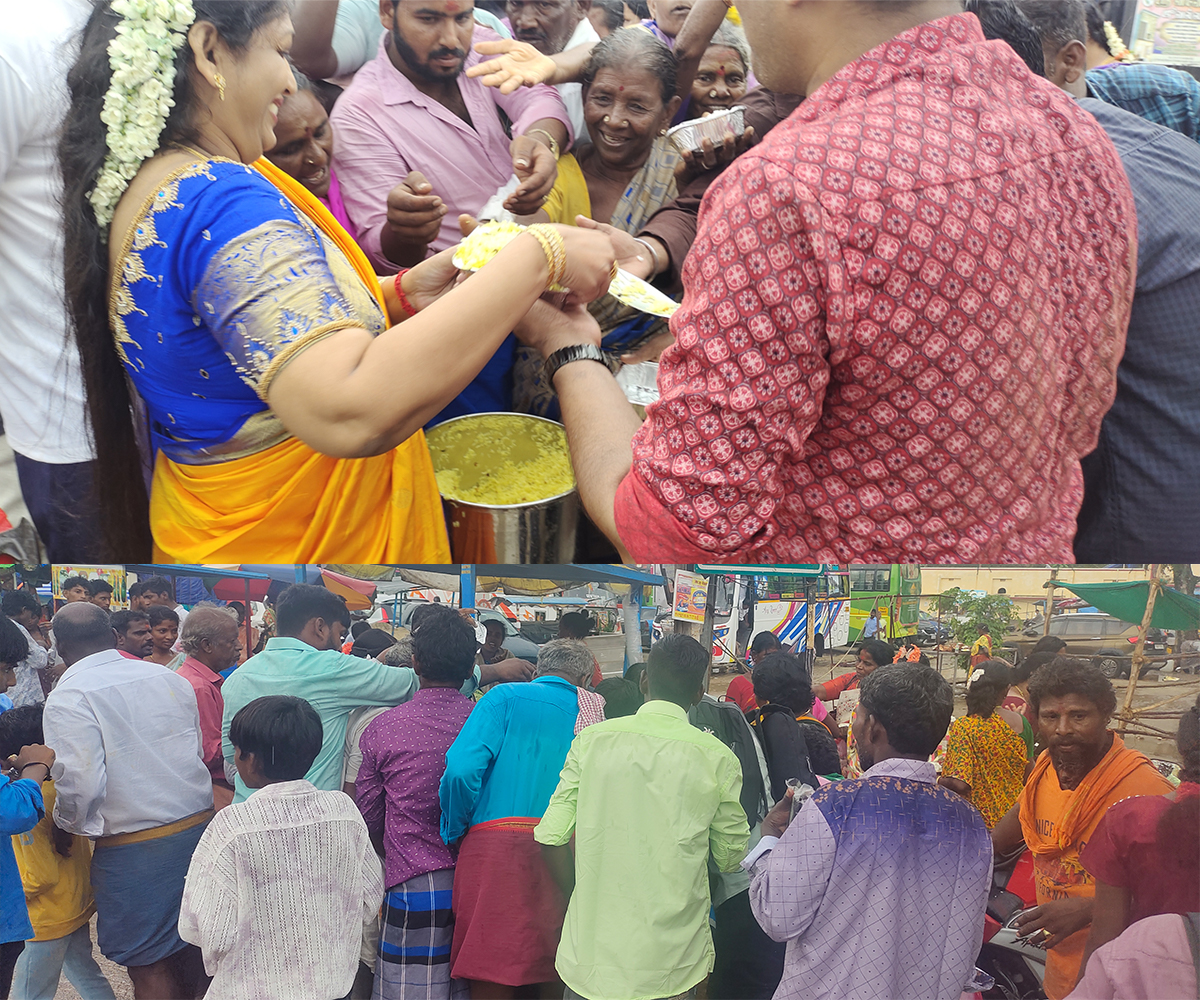 Annadhanam event serving food